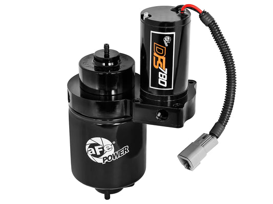 Black anodized 6061-t6 aluminum electric fuel pump from aFe Power part number 42-22021