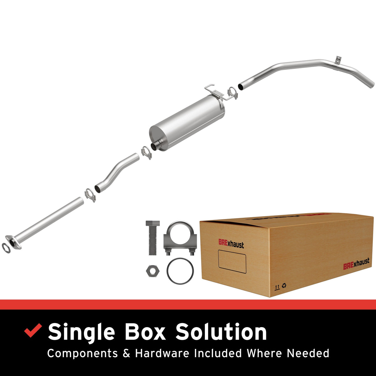 Satin exhaust system kit from BRExhaust part number 106-0686