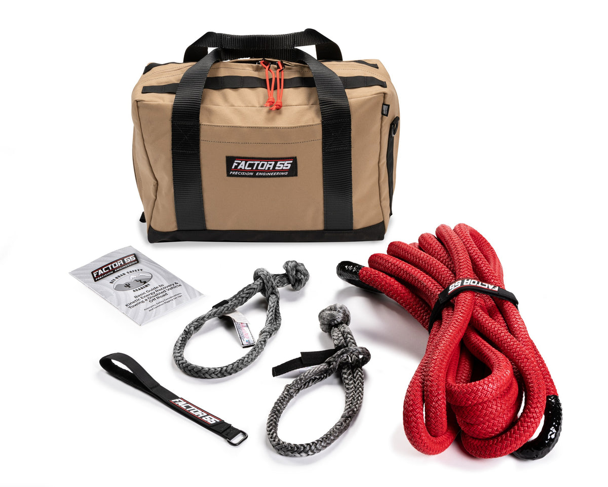Tan nylon winch accessory kit from Factor 55 part number 00490