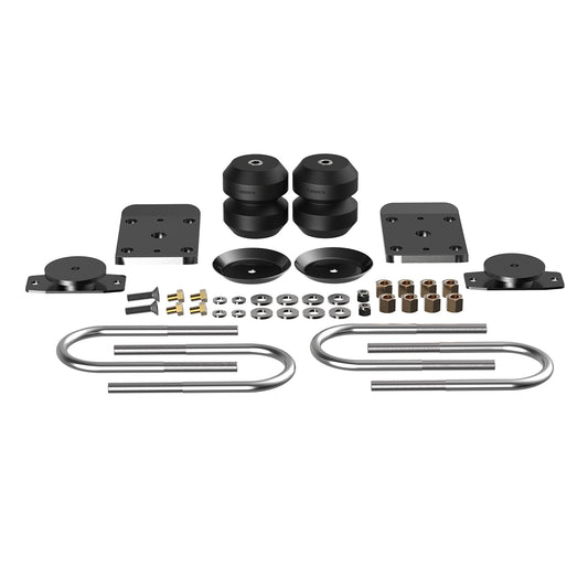Black rubber suspension bump stop kit with mounting hardware from Timbren part number ABSTRFK