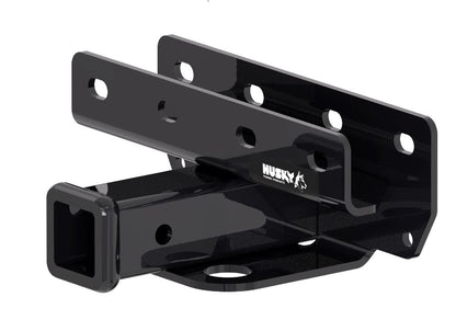 Black powder coated steel trailer hitch with mounting hardware from Husky Towing part number 69613C