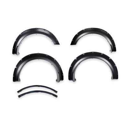 Black smooth polypropylene fender flare with mounting hardware from TrailFX part number TFF3011S