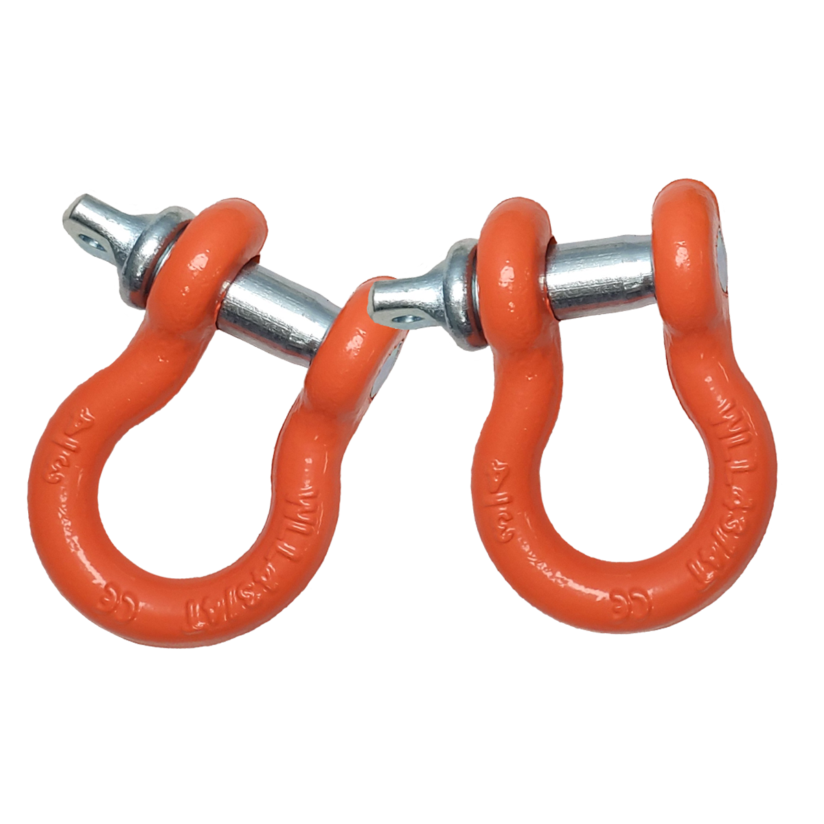 Orange alloy metal screw pin shackle from Mile Marker part number 60-50134