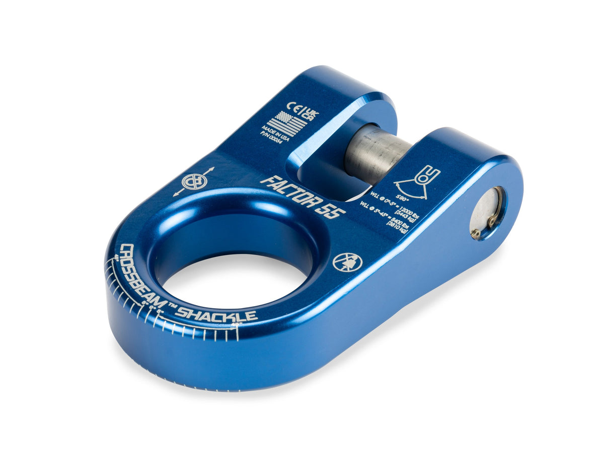 Blue bright dip anodized 6061 aluminum screw pin shackle from Factor 55 part number 00054-02