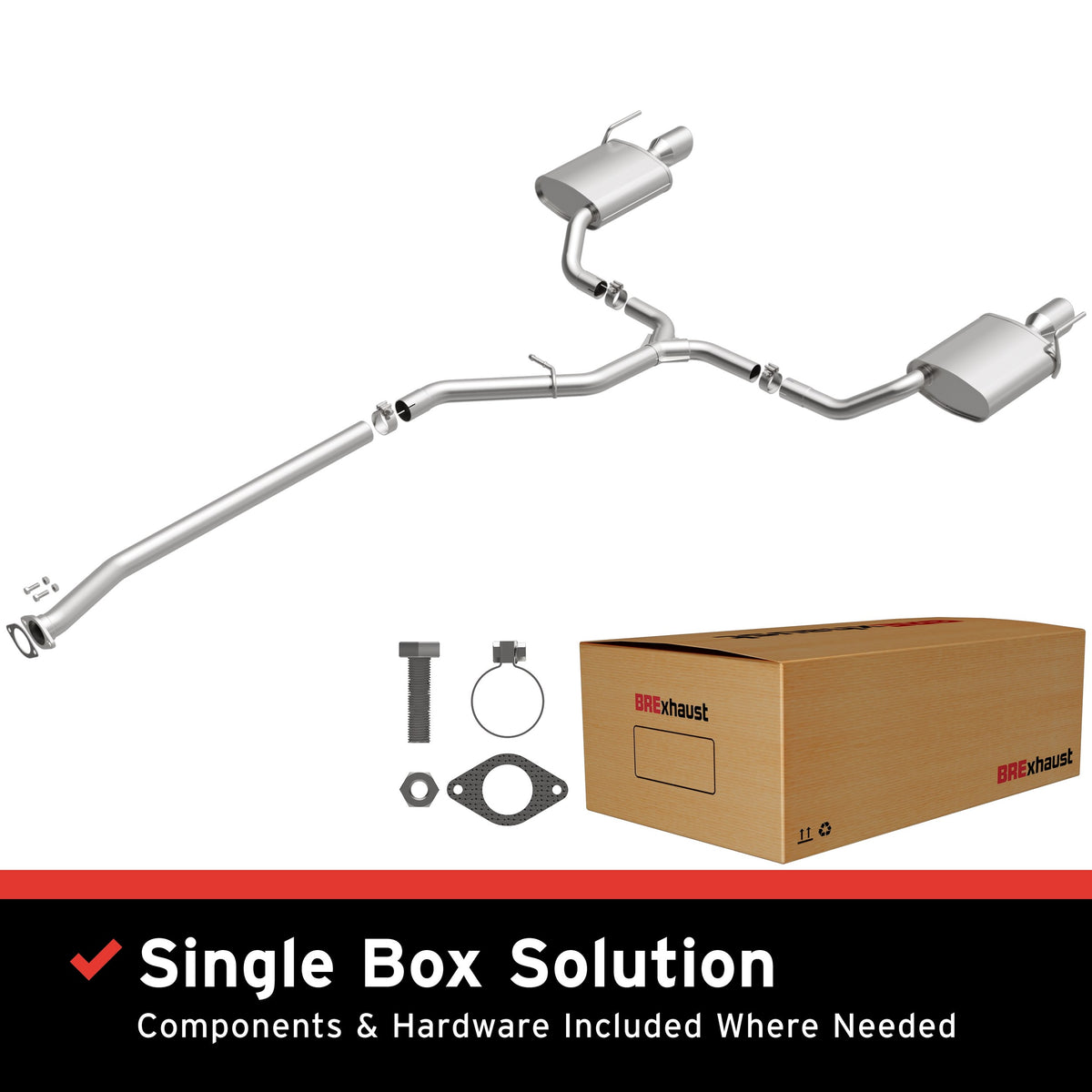 Satin exhaust system kit from BRExhaust part number 106-1023