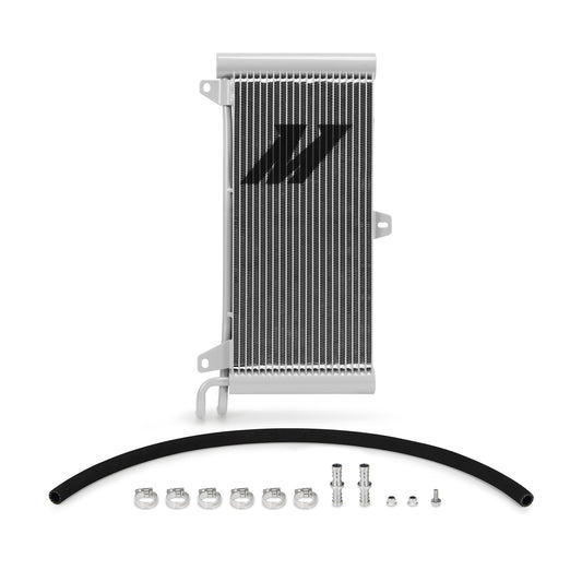 Natural aluminum automatic transmission oil cooler with mounting hardware from Mishimoto part number MMTC-RAM-94SL