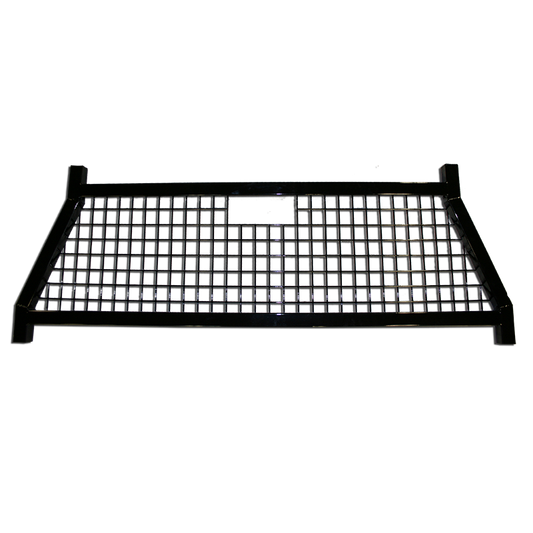 Black powder coated steel truck cab protector / headache rack with mounting hardware from Cattleman HD part number 252BM