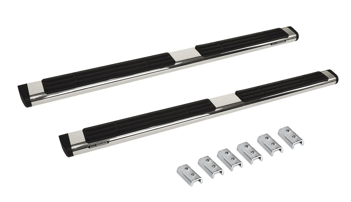 Silver stainless steel step nerf bar with mounting hardware from Big Country part number 396224876