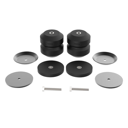 Black rubber suspension bump stop kit with mounting hardware from Timbren part number ABSFRRGR