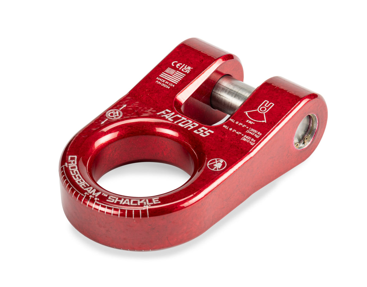 Red powdercoat 6061 aluminum screw pin shackle from Factor 55 part number 00054-01