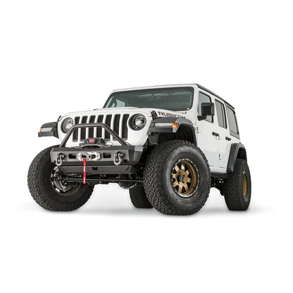 Black powder coated steel winch bumper from Warn part number 101330