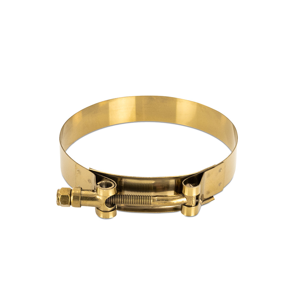 Gold plain stainless steel hose clamp from Mishimoto part number MMCLAMP-15GD
