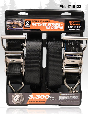 Corrosion resistant ratchet tie down strap kit from Mile Marker part number 1715122