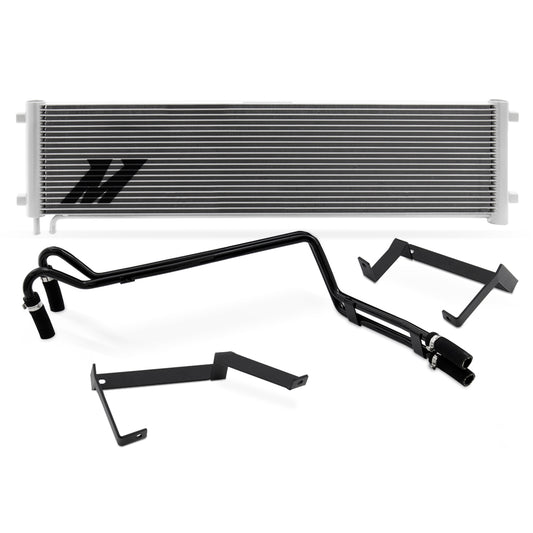 Natural aluminum automatic transmission oil cooler with mounting hardware from Mishimoto part number MMTC-F2D-11SL