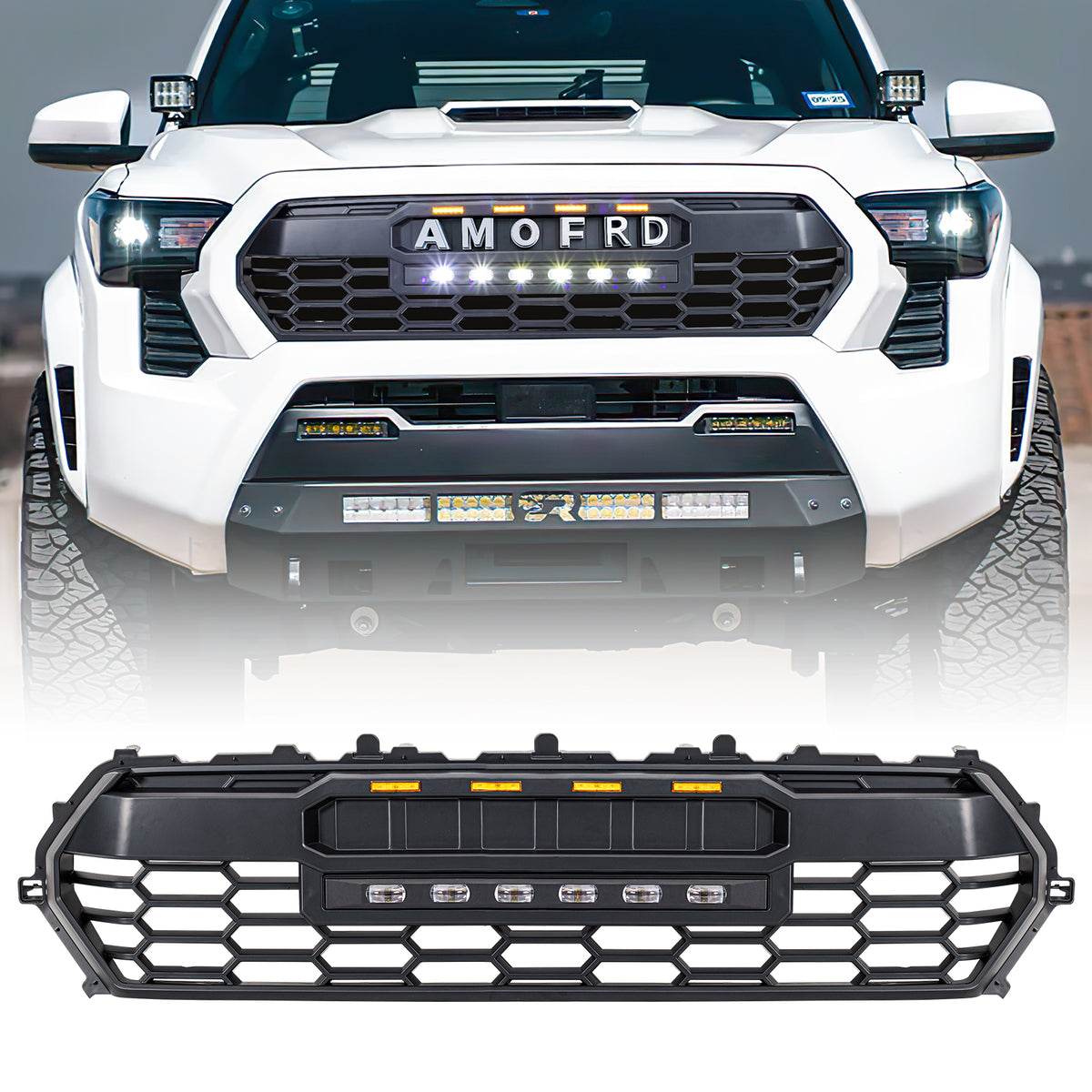 Matte black abs plastic grille from AMERICAN MODIFIED part number AMTYTAA00130