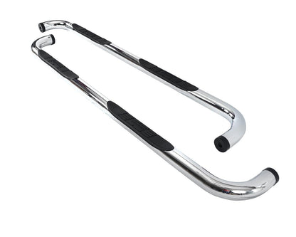 Silver stainless steel step nerf bar kit with mounting hardware from Big Country part number 372034