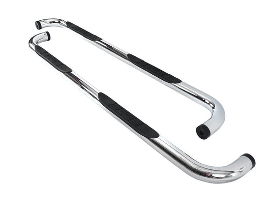 Silver stainless steel step nerf bar kit with mounting hardware from Big Country part number 372034