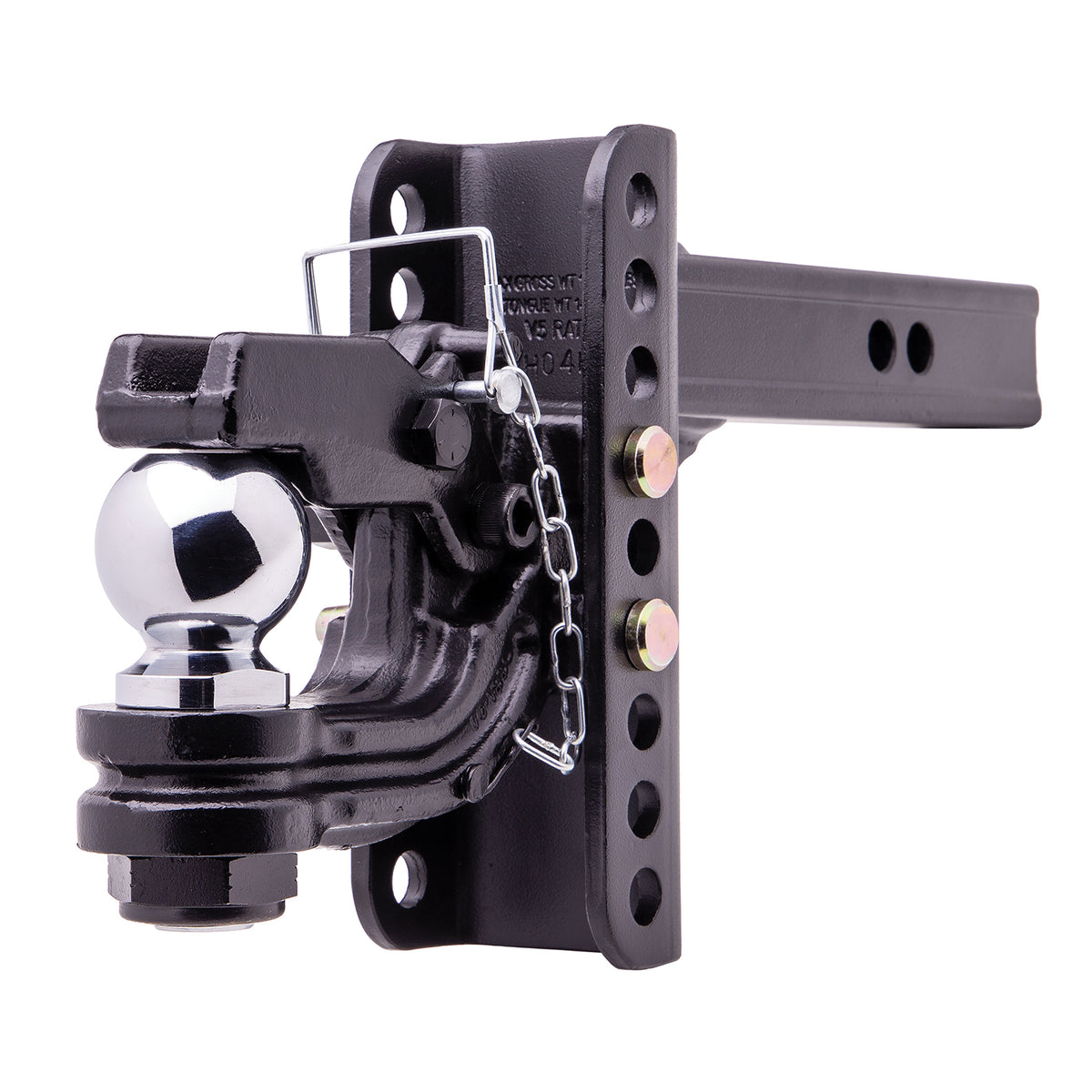Black powder coated steel tow hook with mounting hardware from Husky Towing part number 33109