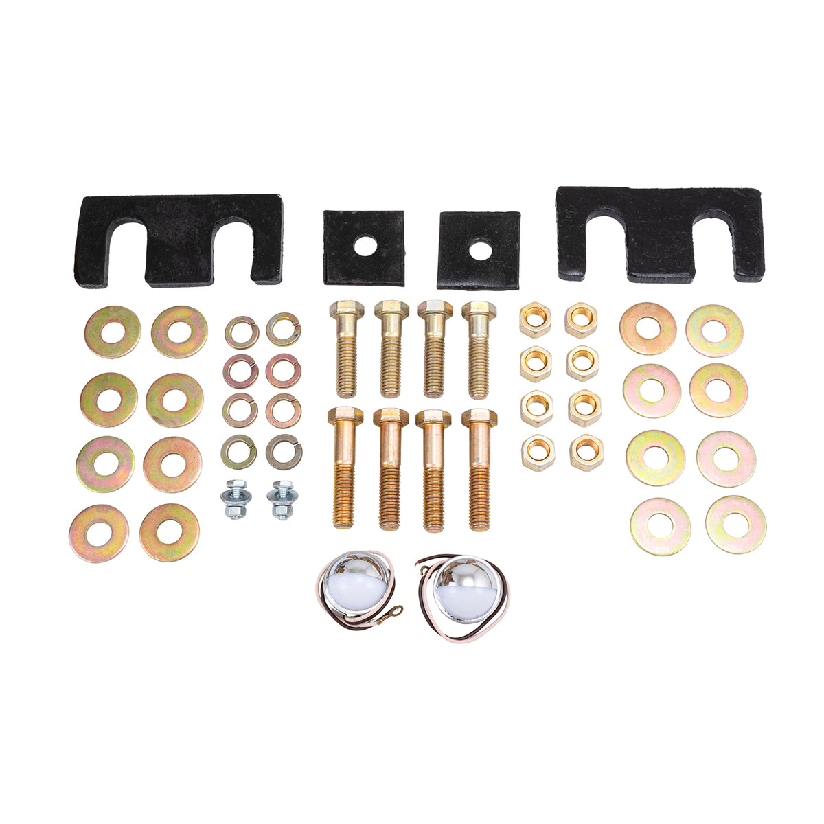 Silver steel bumper mounting kit with mounting hardware from Cattleman HD part number 4390KIT