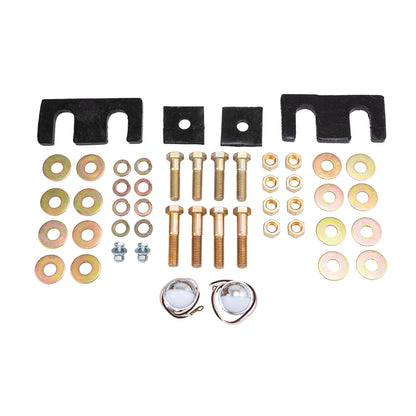 Silver steel bumper mounting kit with mounting hardware from Cattleman HD part number 4390KIT