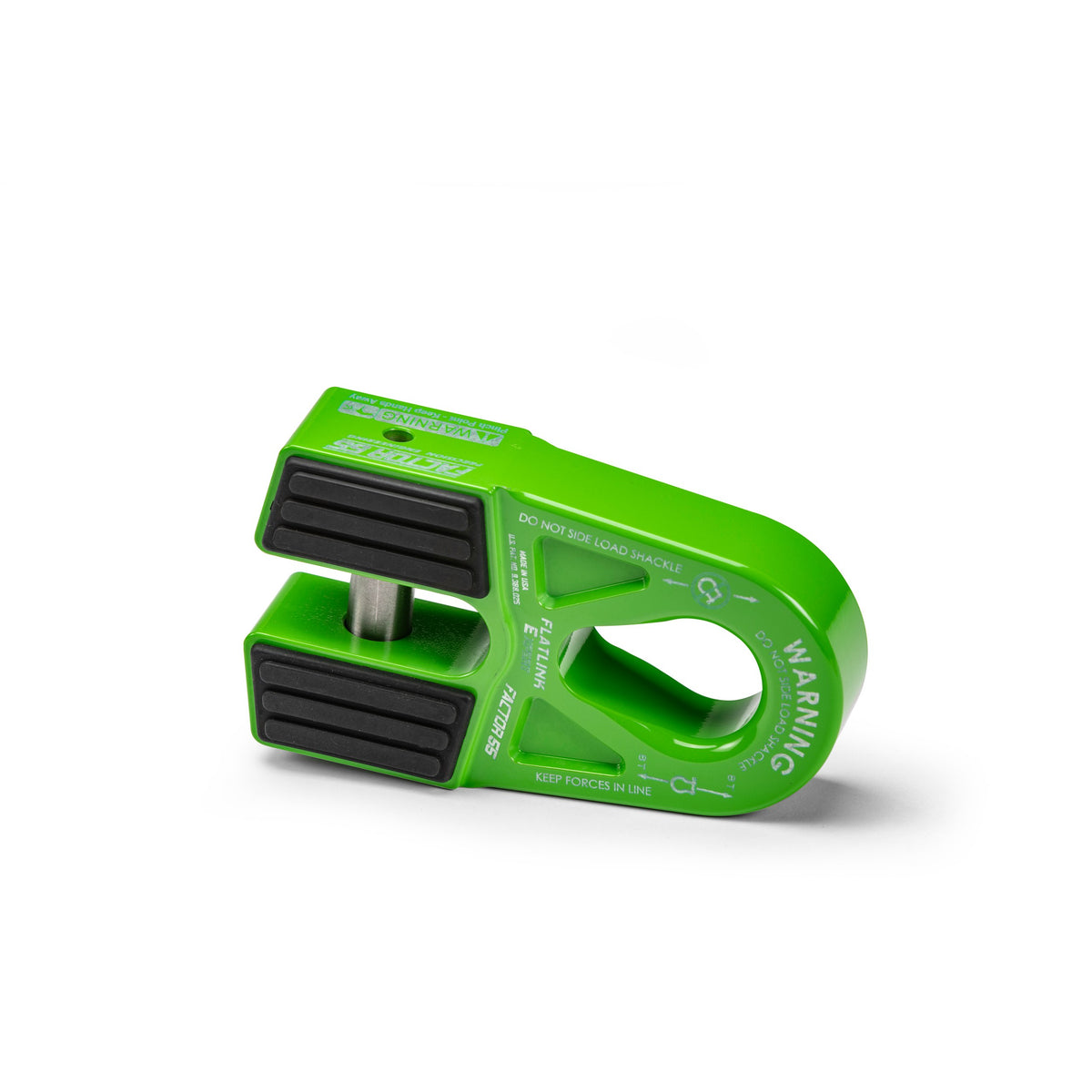 Green powdercoat 6061 aluminum winch shackle from Factor 55 part number 00080-08