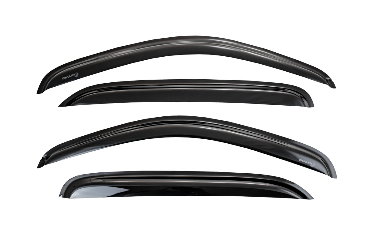 Smoke acrylic side window deflector with mounting hardware from TrailFX part number 4995H