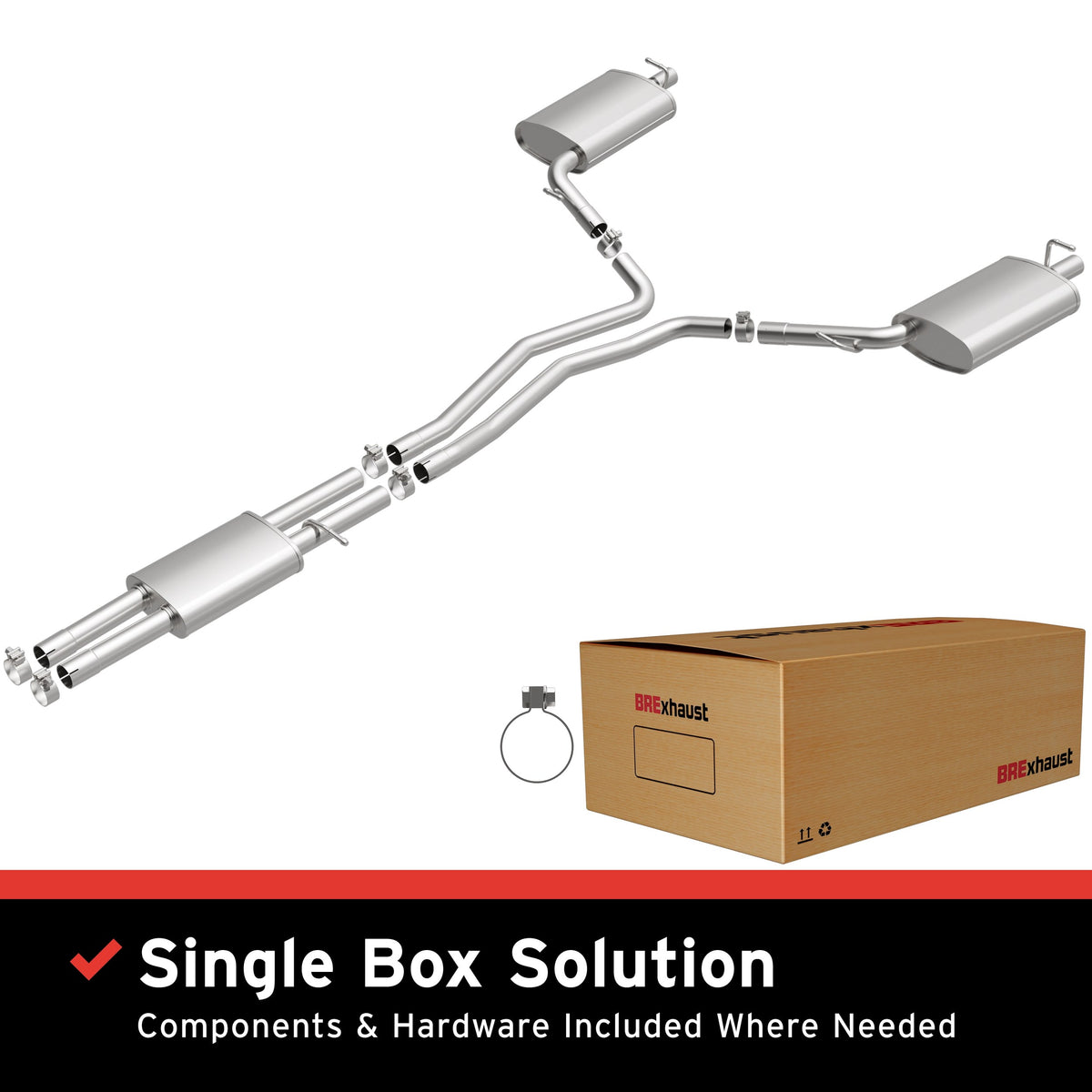 Satin exhaust system kit from BRExhaust part number 106-0957