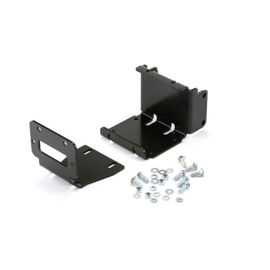 Black powder coated steel winch mount from Warn part number 100878