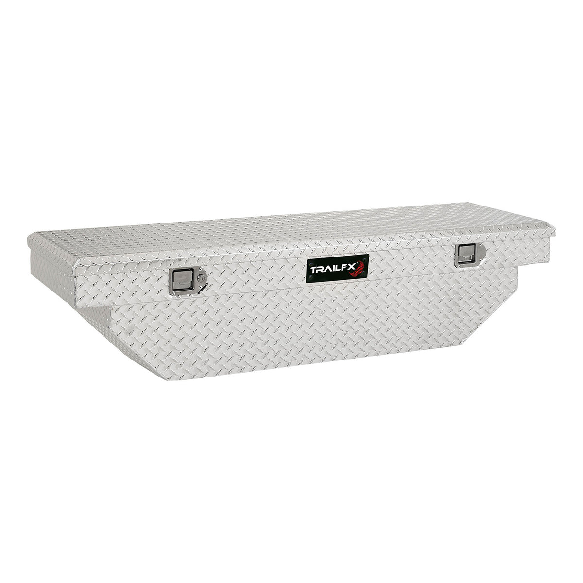 Silver polished 16 gauge aluminum truck tool box with mounting hardware from TrailFX part number 110631