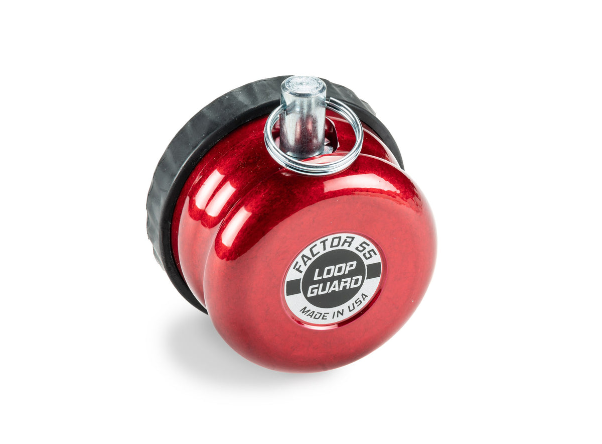 Red powdercoat 6061 aluminum winch rope end protector from Factor 55 part number 00455-01