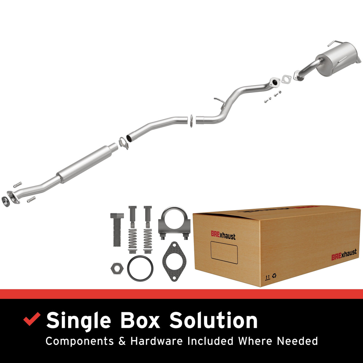 Satin exhaust system kit from BRExhaust part number 106-0162