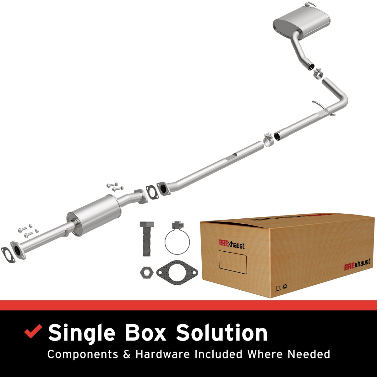 Satin exhaust system kit from BRExhaust part number 106-1053