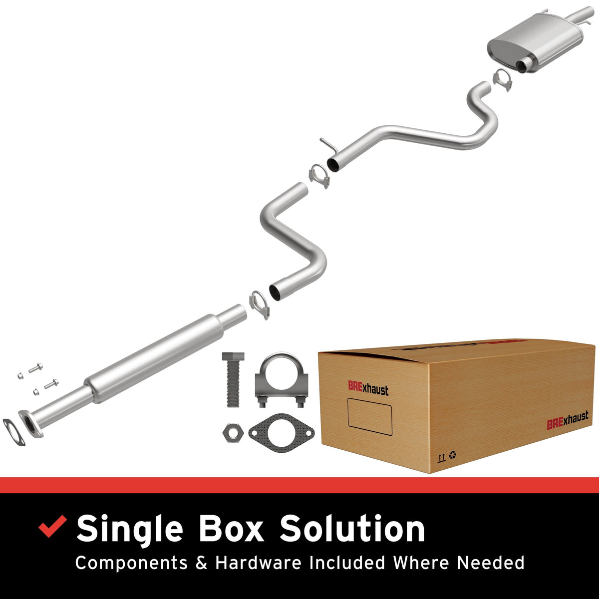 Satin exhaust system kit from BRExhaust part number 106-0016