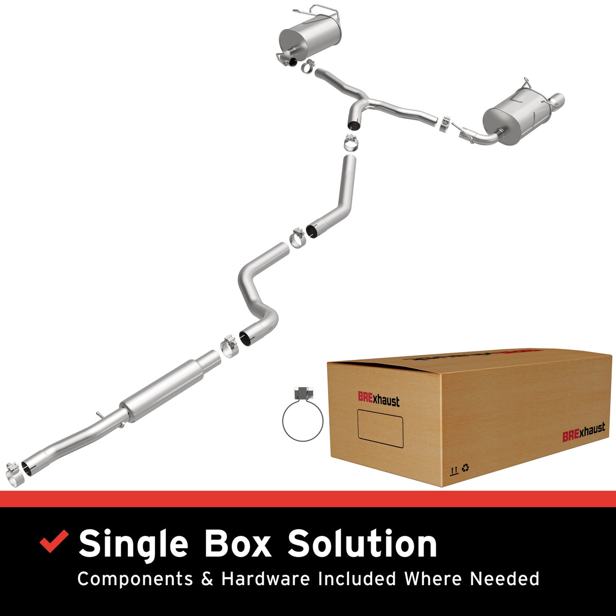 Satin exhaust system kit from BRExhaust part number 106-0897