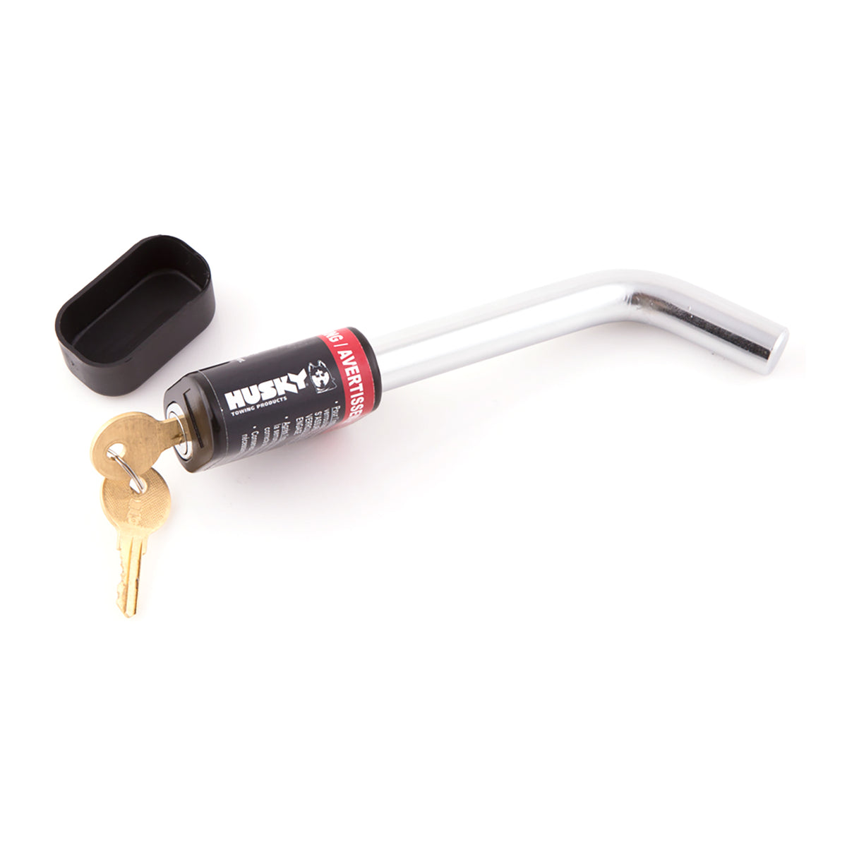 Silver chrome plated steel trailer hitch pin 5/8 Inch diameter from Husky Towing part number 33159