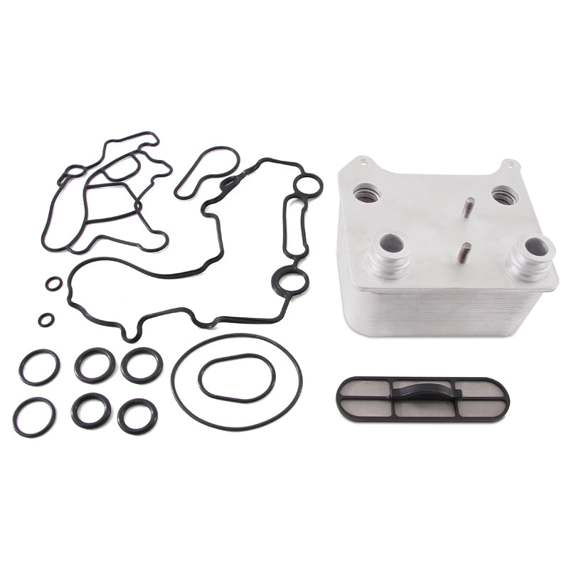 Silver anodized engine oil cooler from Mishimoto part number MMOC-F2D-03