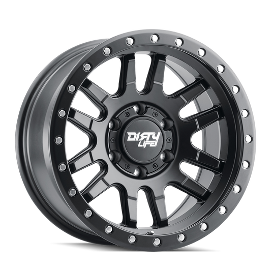 Black satin black alluminum wheel 17 diameter from DIRTY LIFE part number 9309-7983MB12