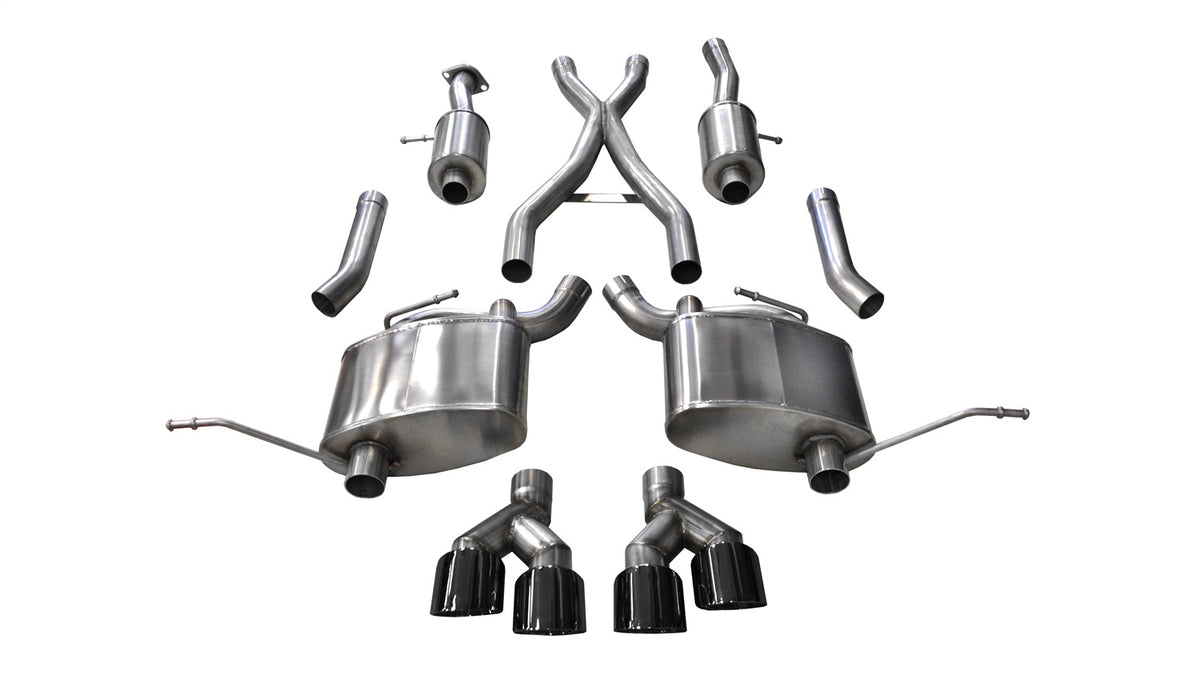 Stainless steel exhaust system kit from Corsa Performance part number 14992BLK