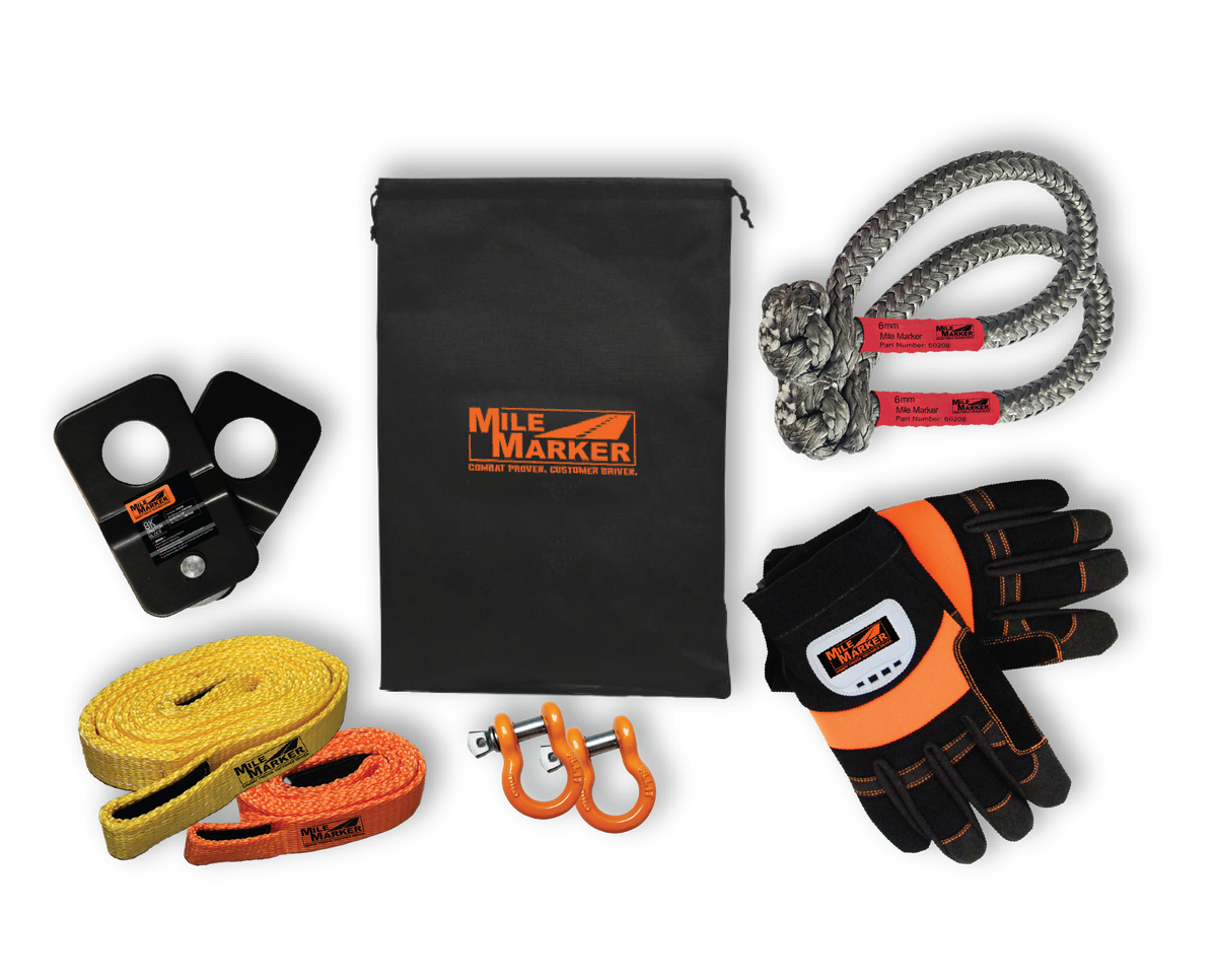 Black and orange combination winch accessory kit from Mile Marker part number 19-71001