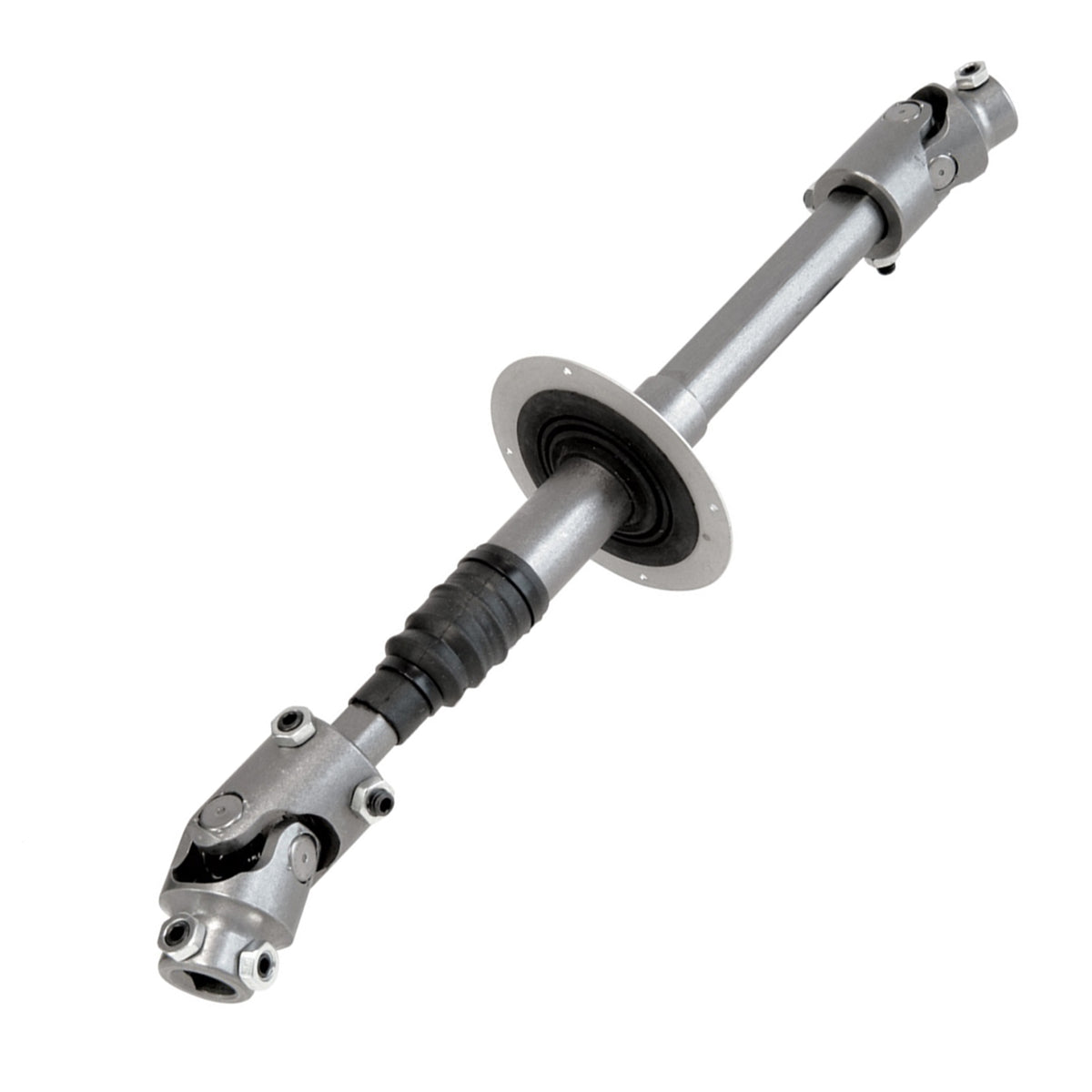 Natural steel steering shaft with mounting hardware from Borgeson part number 000873