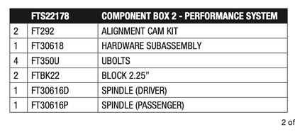 Suspension Lift Kit from Fabtech part number FTS22178