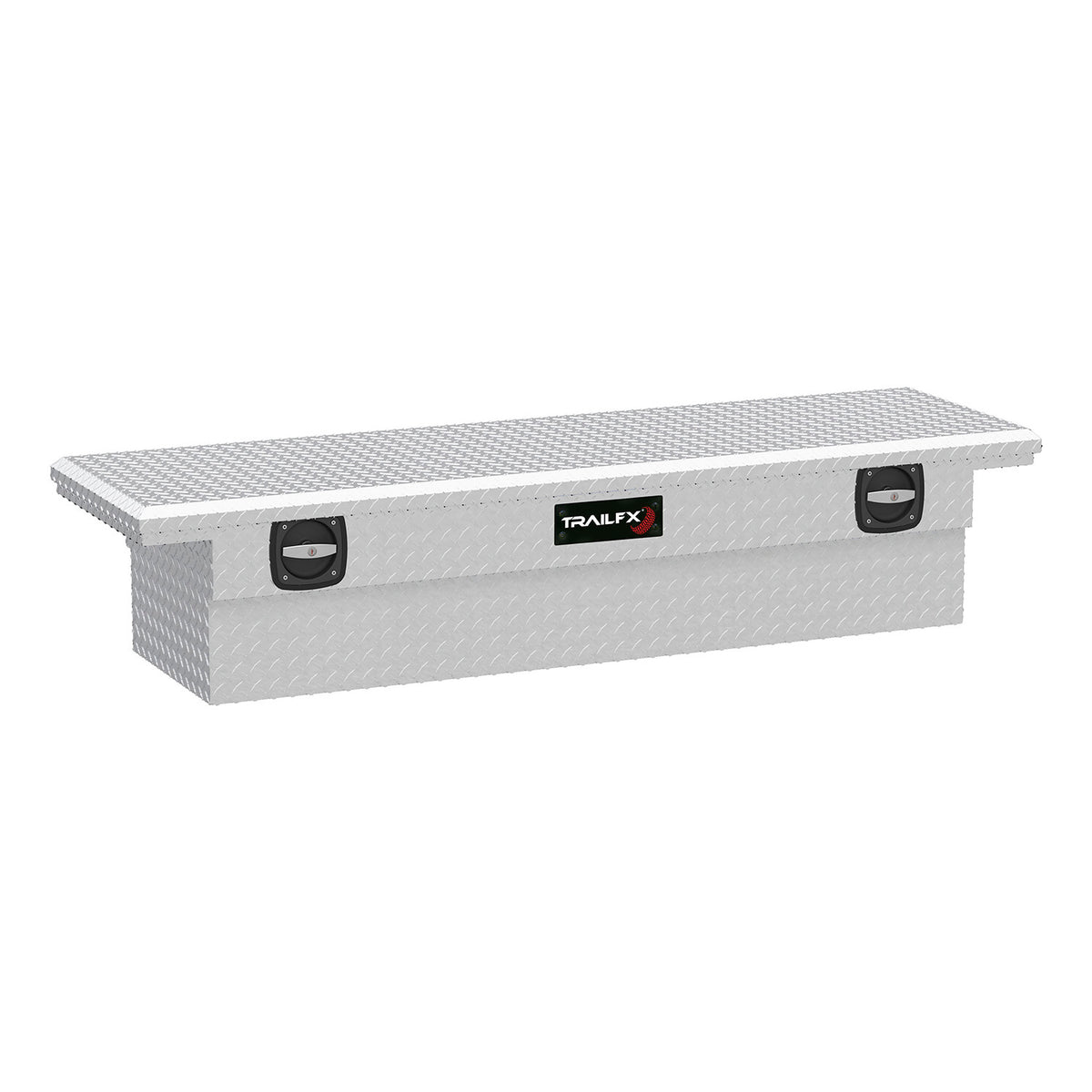 Silver polished aluminum truck tool box with mounting hardware from TrailFX part number 120691C