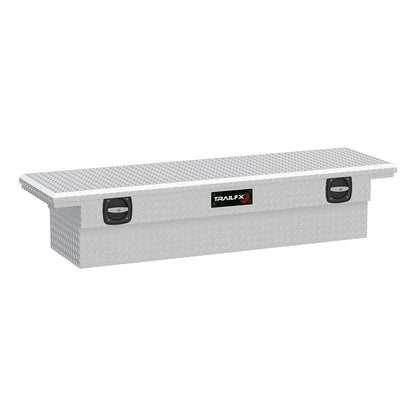 Silver polished aluminum truck tool box with mounting hardware from TrailFX part number 120691C