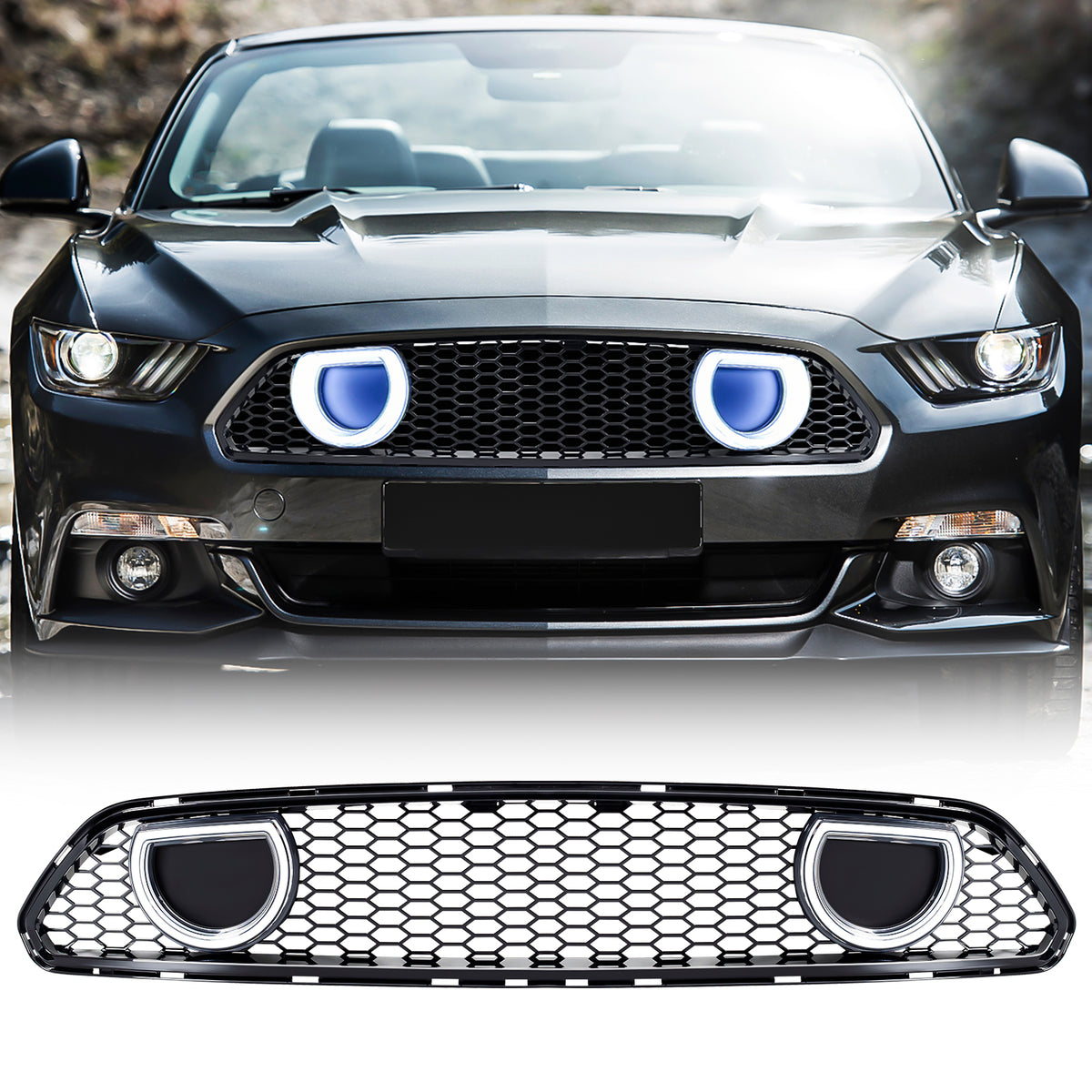 Glossy black abs plastic grille from AMERICAN MODIFIED part number AMFMCA00617