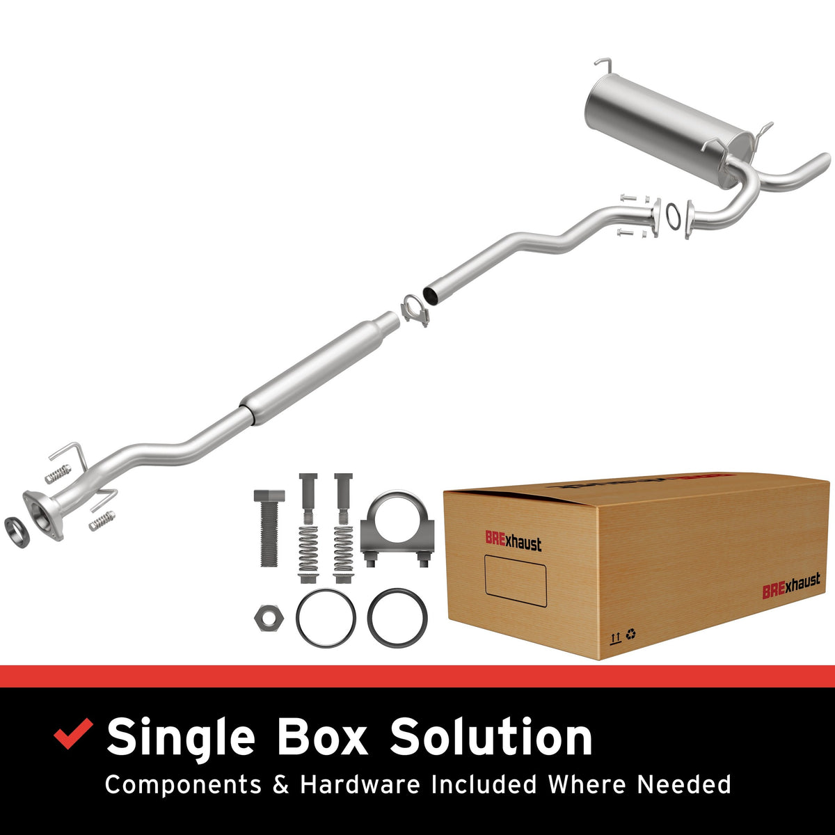 Satin exhaust system kit from BRExhaust part number 106-0077