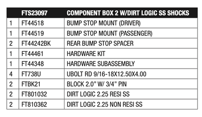 Suspension Lift Kit from Fabtech part number FTS23097