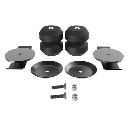 Black rubber suspension bump stop kit with mounting hardware from Timbren part number ABSOSR