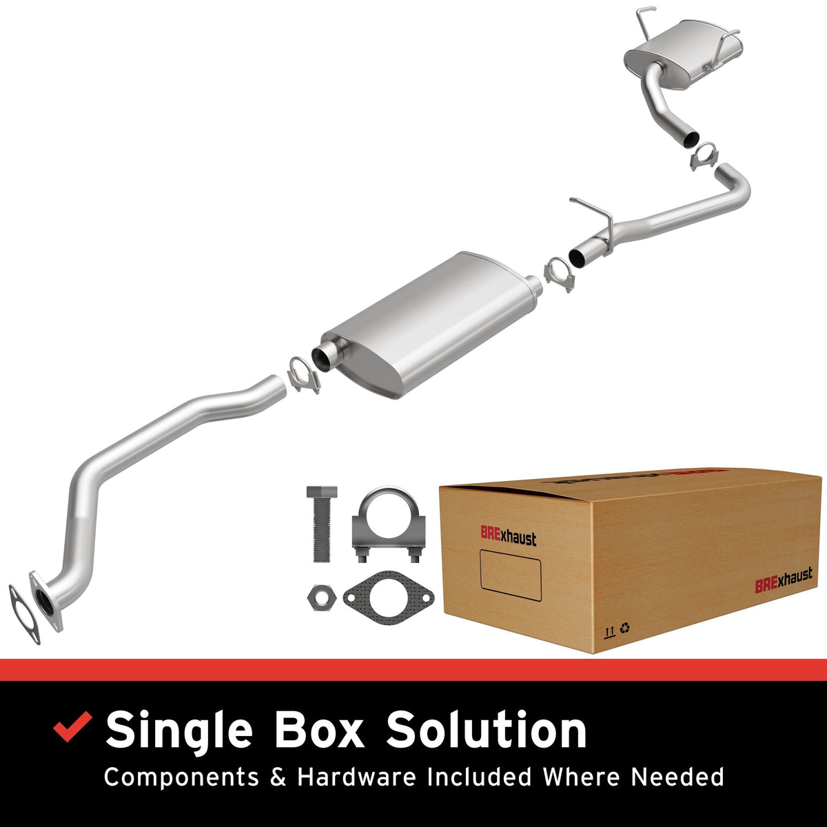 Satin exhaust system kit from BRExhaust part number 106-0279