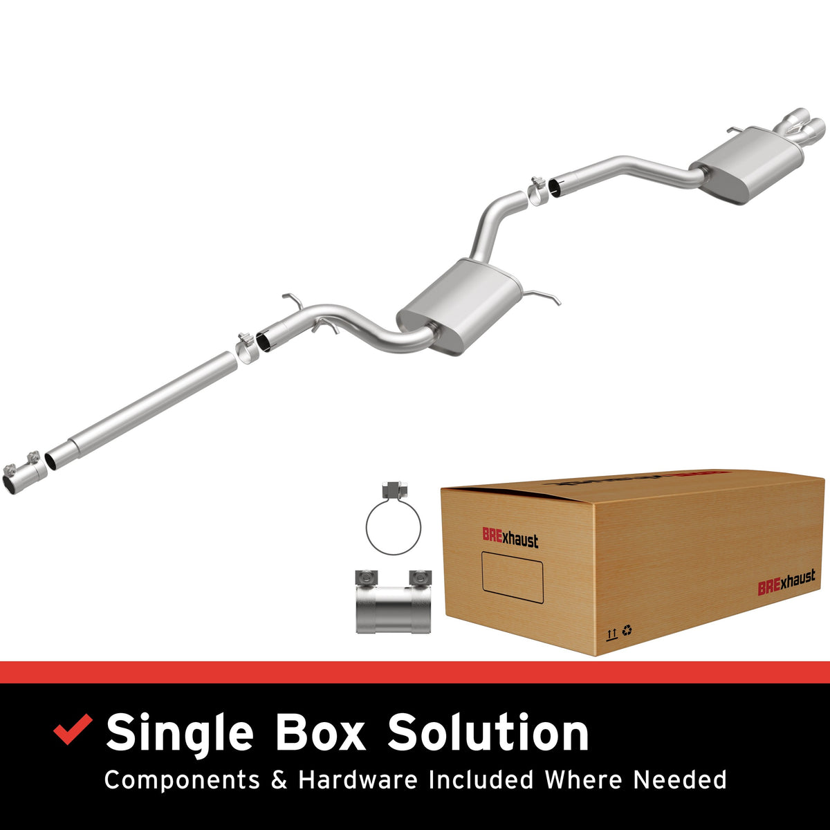Satin exhaust system kit from BRExhaust part number 106-0972