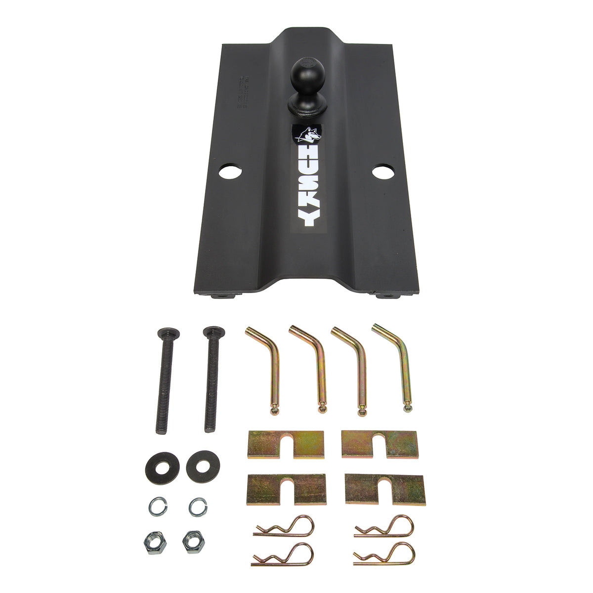 Gray steel gooseneck trailer hitch with mounting hardware from Husky Towing part number 31368
